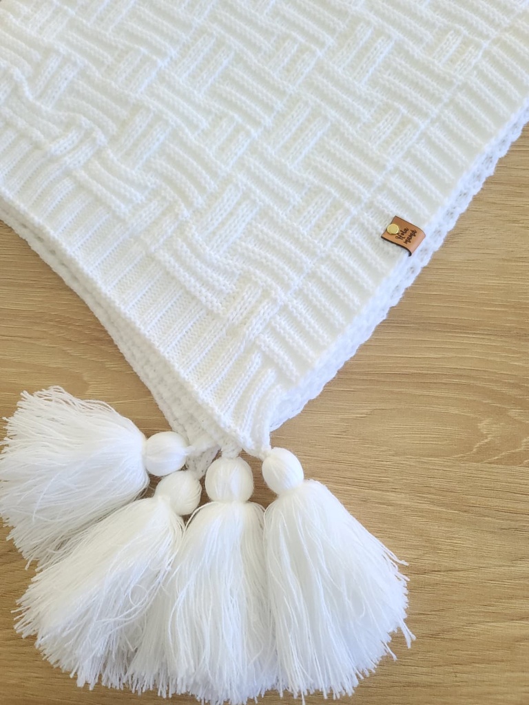 REBOZO TEJIDO POMPONES