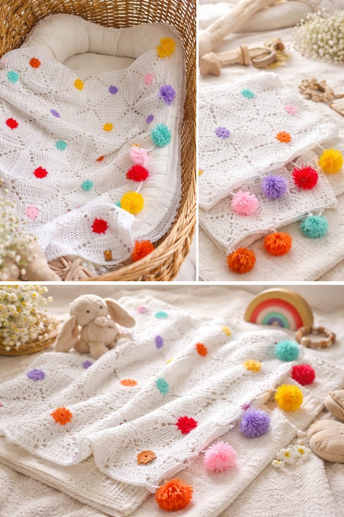 REBOZO POMPONES