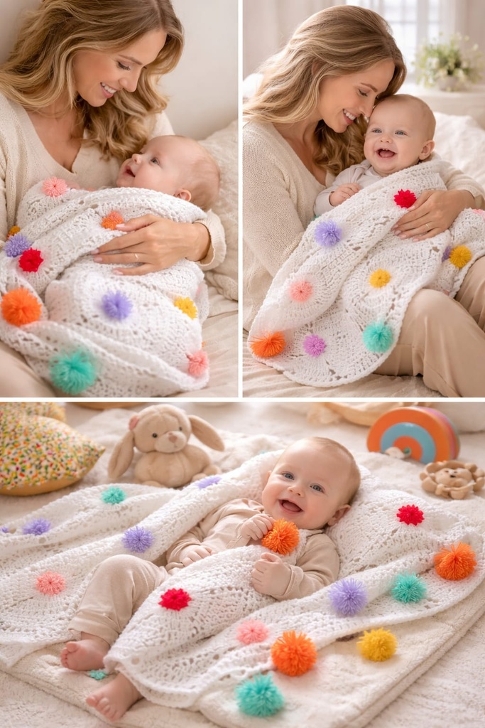 REBOZO POMPONES