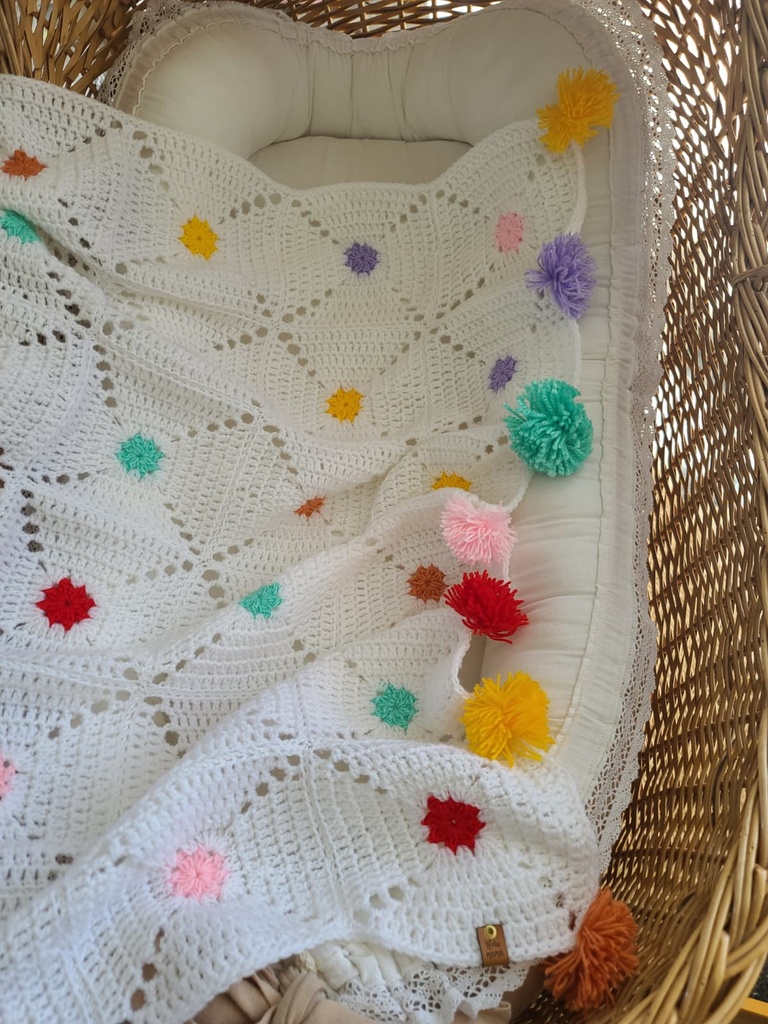 REBOZO POMPONES