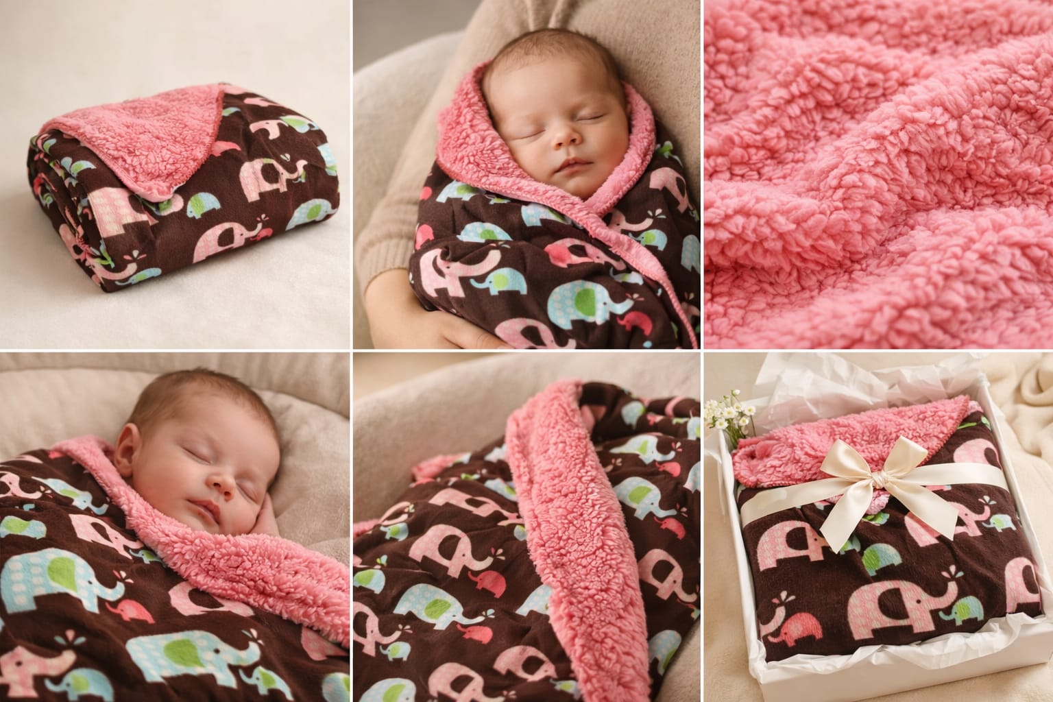 MANTITA ELEFANTES ROSA