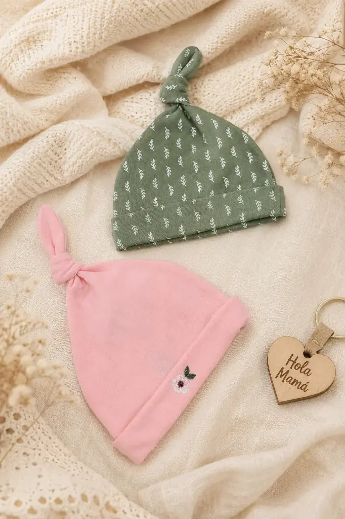 SET DE 2 GORRAS MALVA