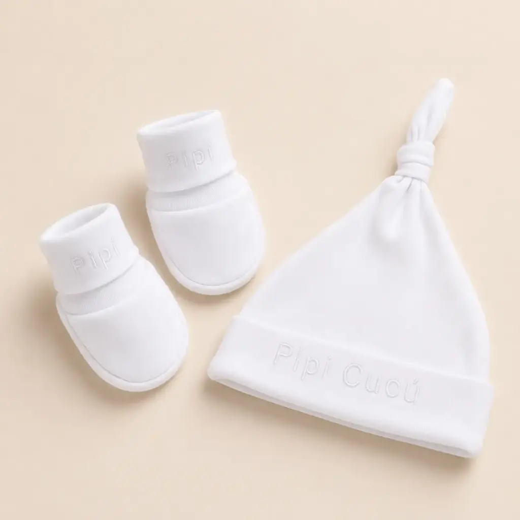 SET GORRO Y ESCARPINES BLANCO