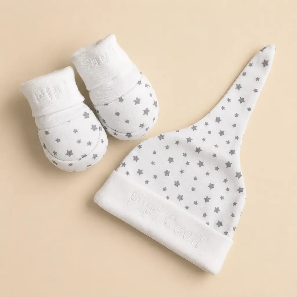 SET GORRO Y ESCARPINES ESTRELLITA