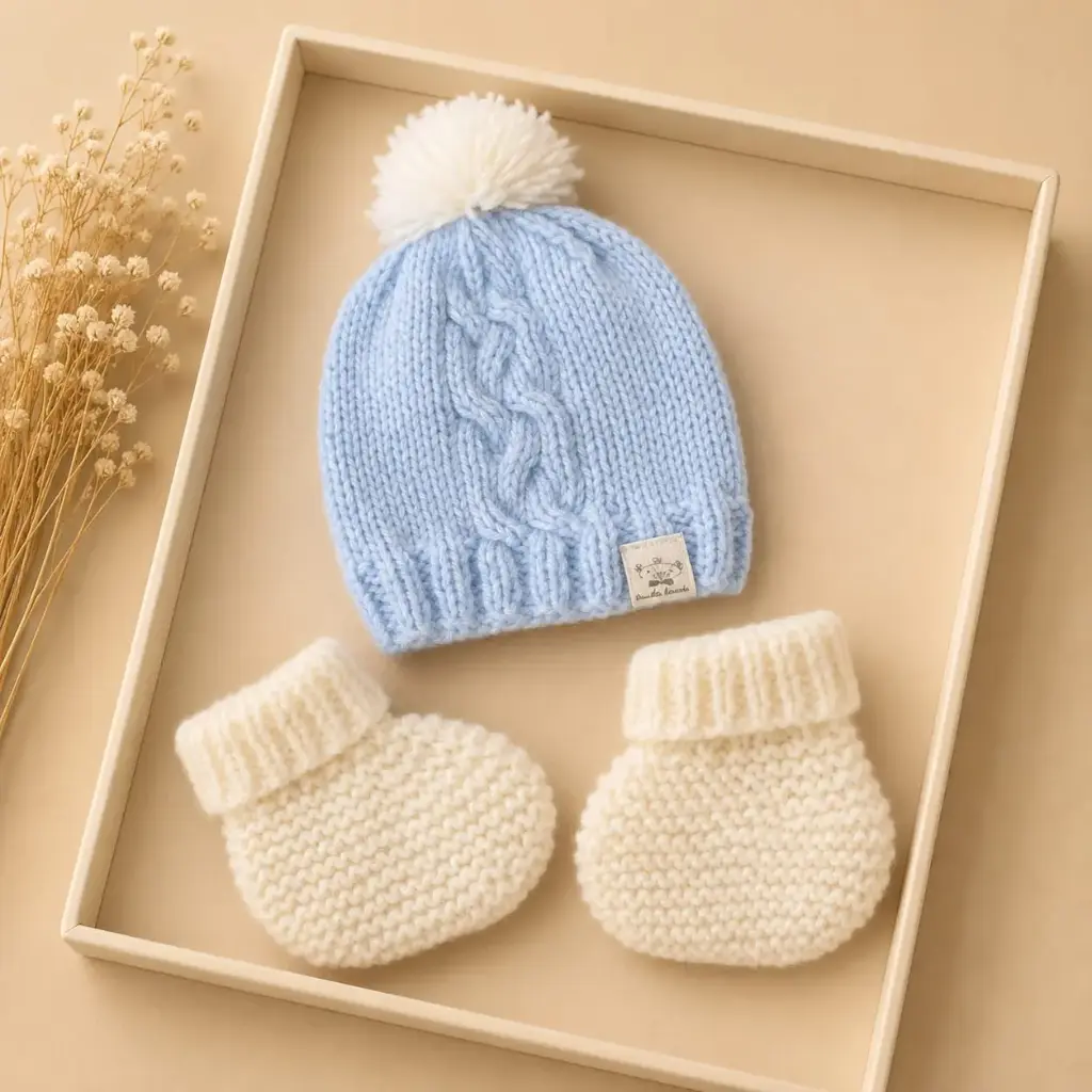 SET TEJIDO GORRITO Y MEDIA C
