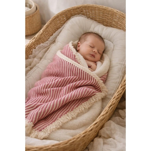 [HM-000730] REBOZO TEJIDO FRESA