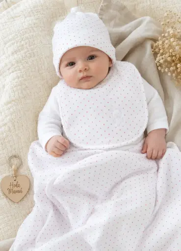 [HM-001071] SET DE  GORRA MANTA Y BABERO