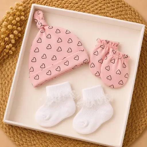 [HM-000852] SET DE GORRA, MEDIAS Y MITONES