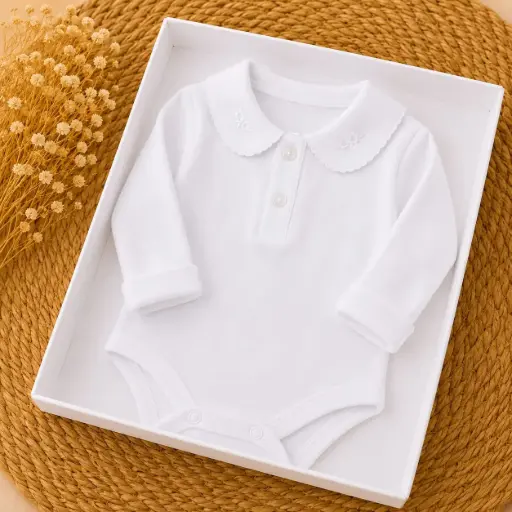 [HM-001100] BODY CUELLITO BORDADO FLOR